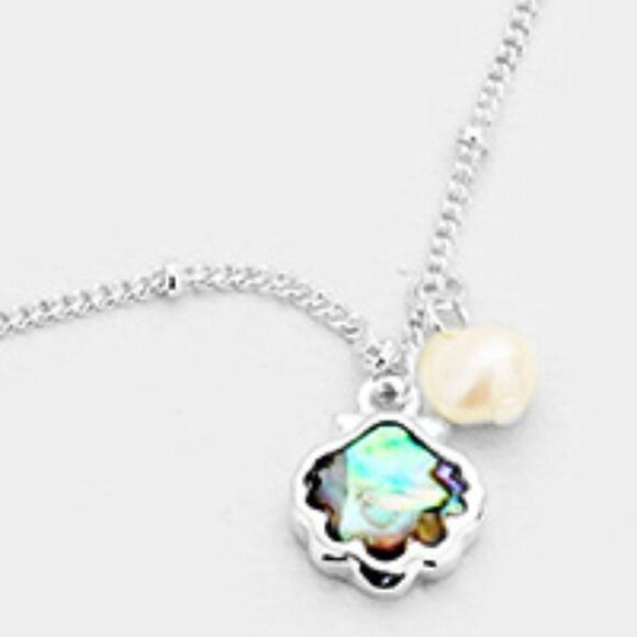 Abalone Metal Shell Detail Anklet - Picture 3 of 6